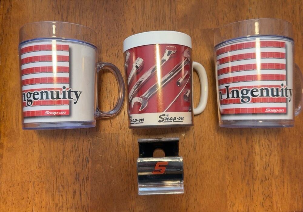 Vintage Snap-on Tools Mug Lot American Ingenuity Thermo Serv Advertising Cups